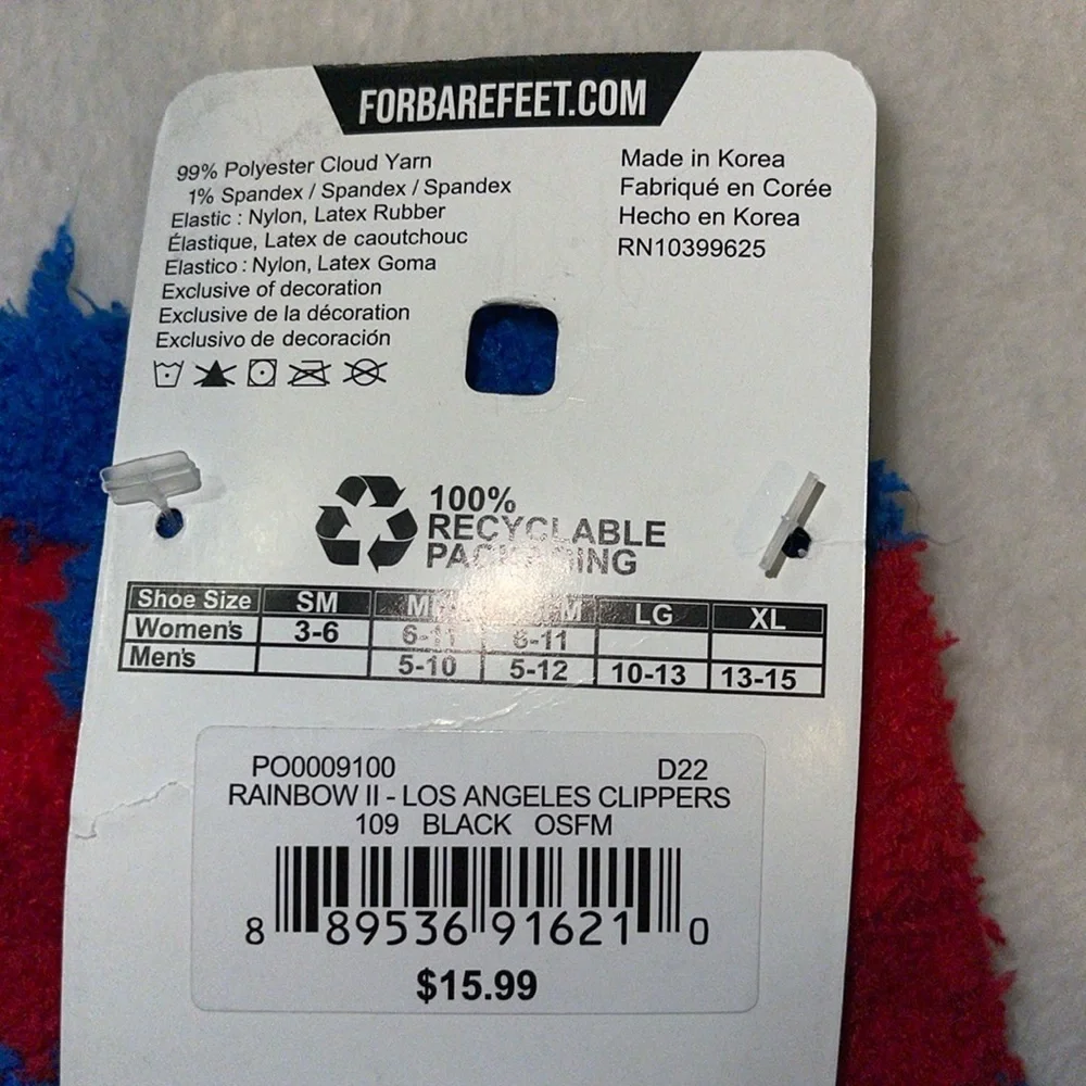 New Los Angeles Clippers fuzzy socks